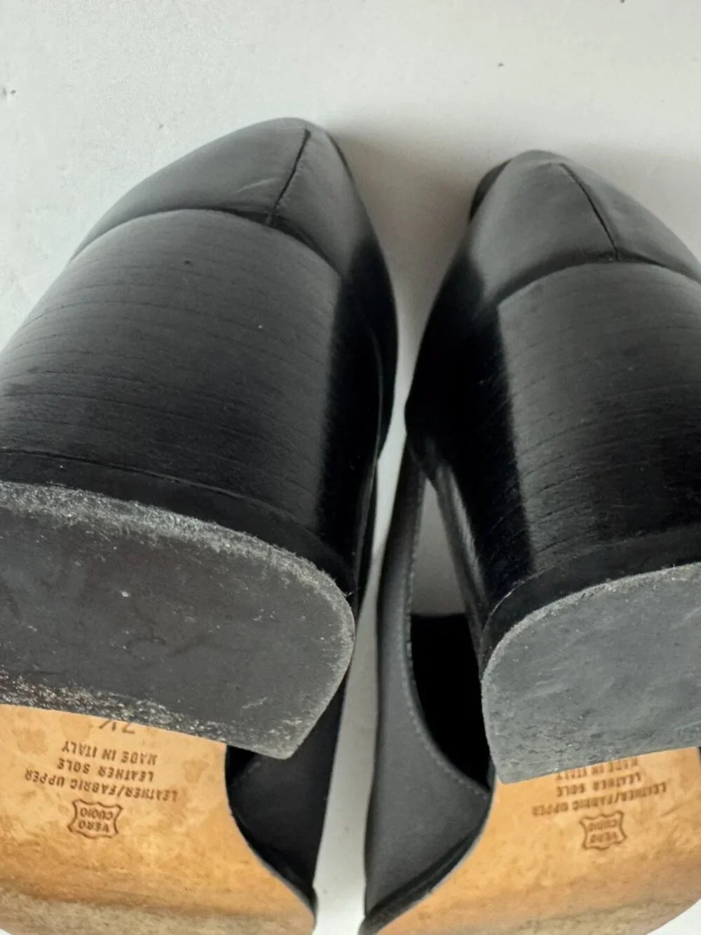 Elegant Vintage 90s Massimo Square Toe Block Heel Cut Leather Stretchy Like NEW